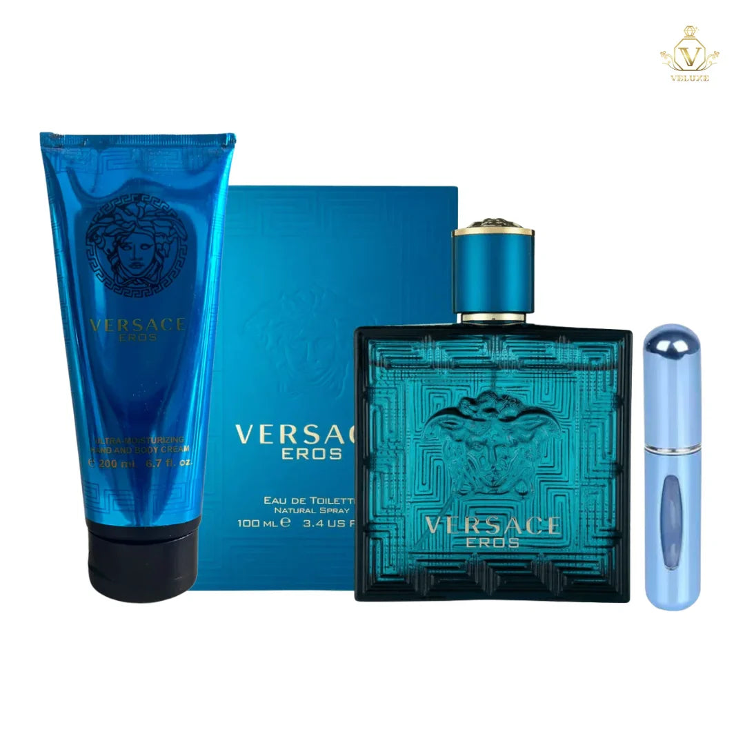 Combo Eros Versace + Crema Corporal Versace Eros + Perfumero
