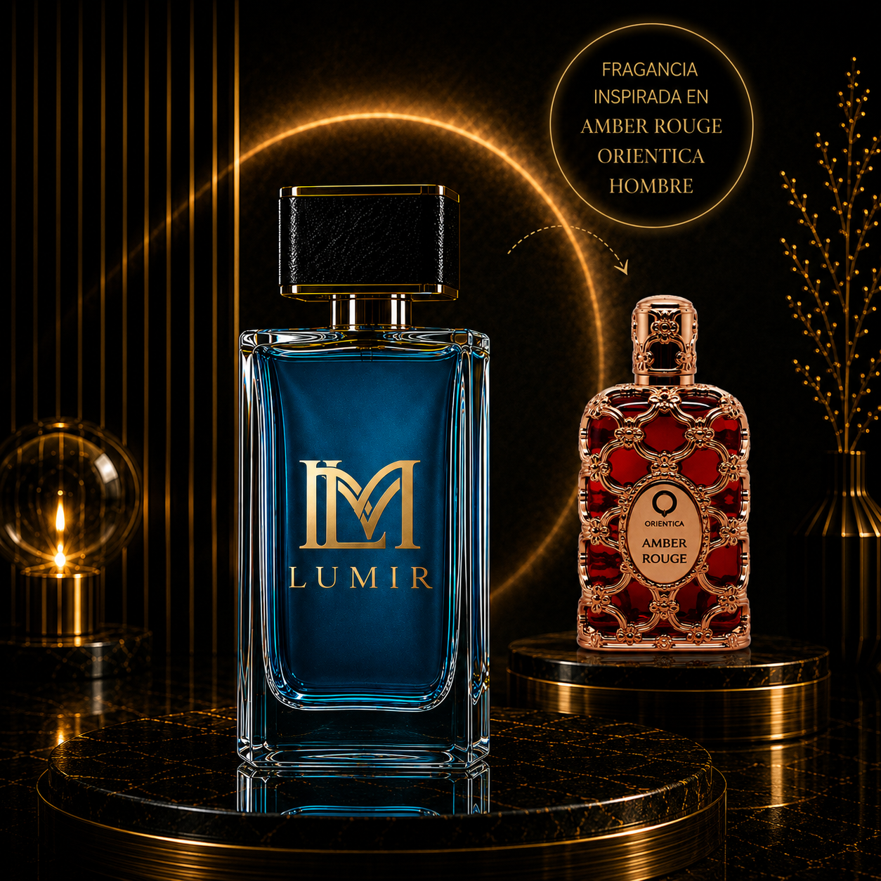 Fragancia inspirada Amber Rouge Orientic4 (Estuche Lujo)