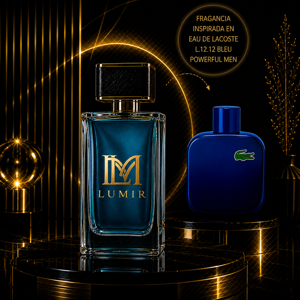 Fragancia Inspirada En Eau de Lac0ste L.12.12 Bleu P0werful Men