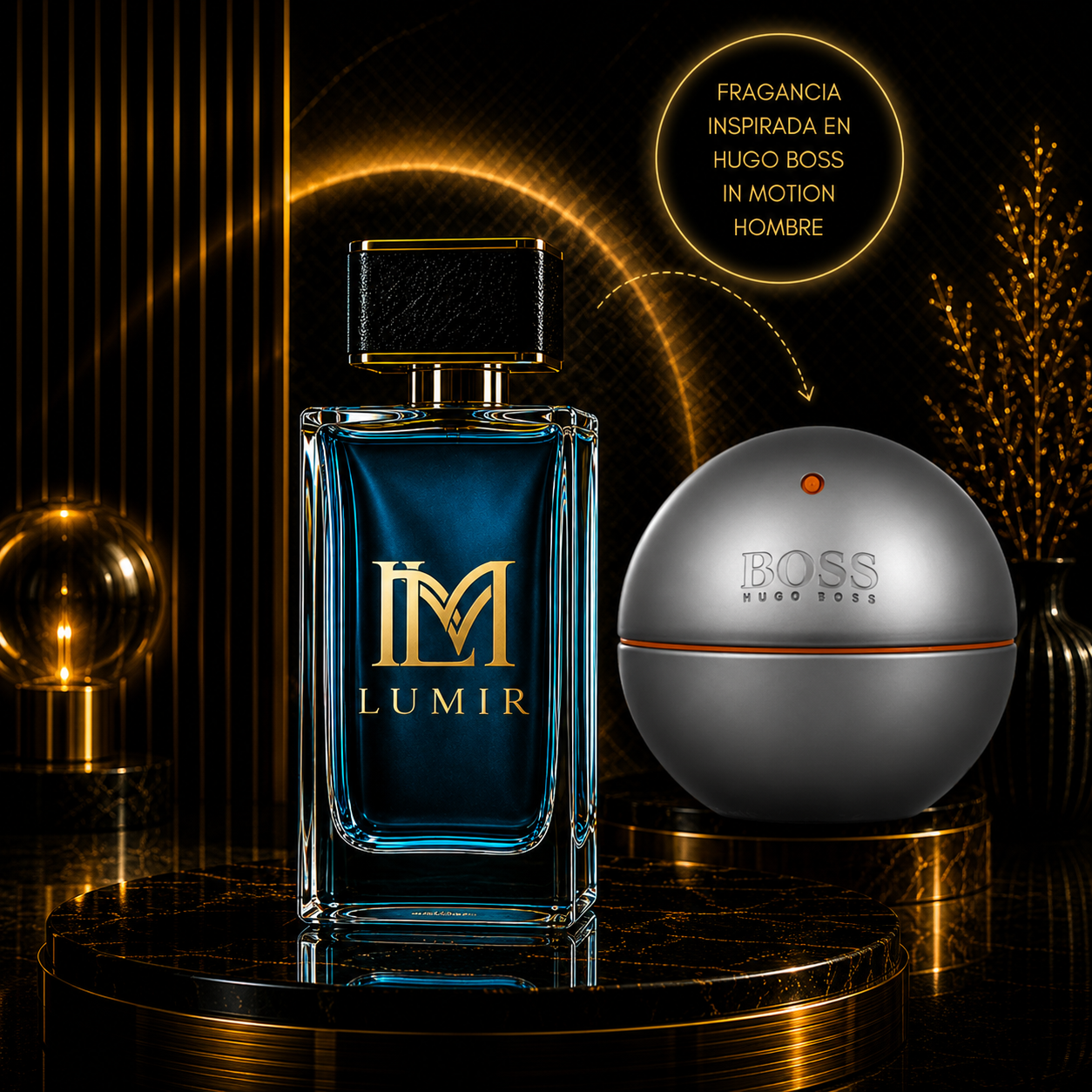 Fragancia inspirada en hugo boss in motin 90ml MEN.