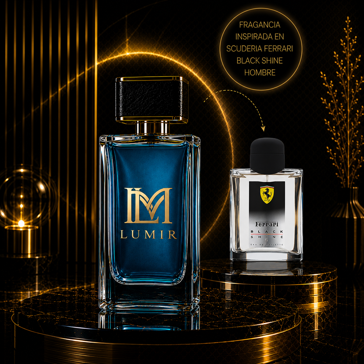 Fragancia inspirada en Scuder1a Ferrar1 Black Sh1ne Men